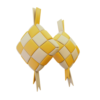 Ketupat dynamic premium 3D Illustration png