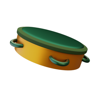 Tambourine 3D Illustration png