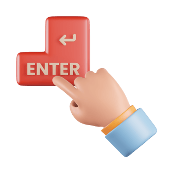 Hand Click Enter 3D Icon png