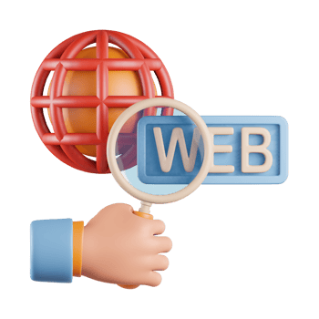 SEO Web Internet with Hand 3D Icon png