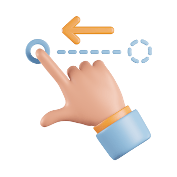 Hand Swipe Left 3D Icon png