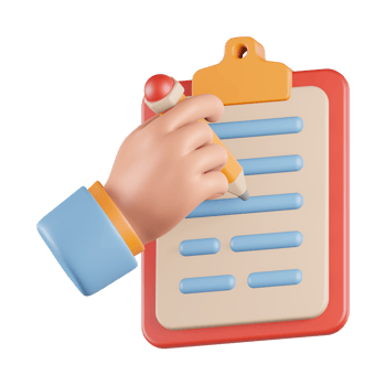 hand with Document 3D Icon png