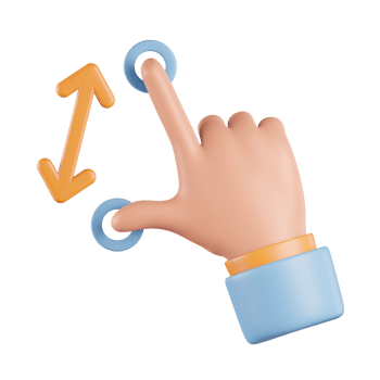 Zoom In Gesture 3D Icon png