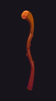 Cartoon Irish shillelagh, wooden walking stick vector