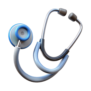 serene abstract Medical Stethoscope Front View Transparent Background premium png