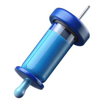 stunning classic Medical Syringe with Blue Liquid Isolated Element premium png