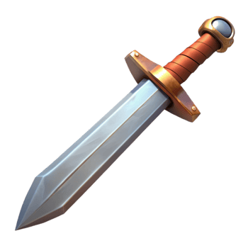 elegant vintage Medieval Sword Straight Blade Iron and Leather Isolated Element premium png