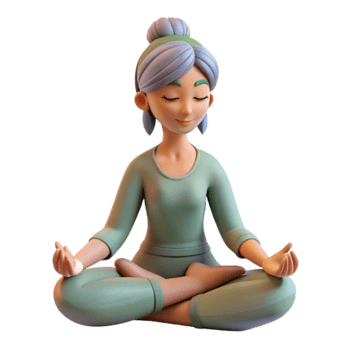 elegant traditional Meditating Woman Side View Isolated with Soft Lighting high quality png