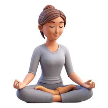 elegant abstract Meditating Woman Side View Isolated with Soft Lighting png