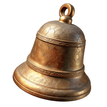 vibrant abstract Meditation Bell Brass Material Close Up Cutout genuine png