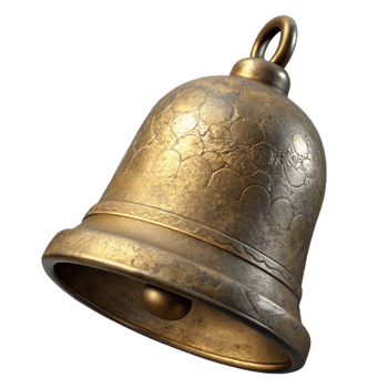beautiful rustic Meditation Bell Brass Material Close Up Cutout high quality png