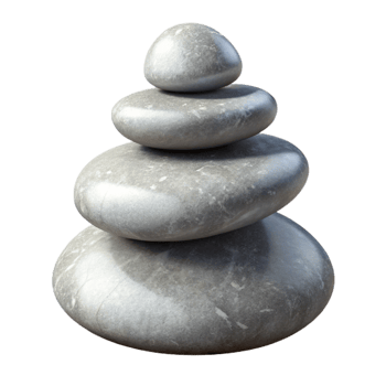beautiful classic Meditation Stones Stacked Smooth Grey Transparent Background detailed png