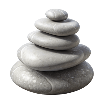 vibrant traditional Meditation Stones Stacked Smooth Grey Transparent Background authentic png