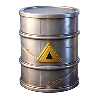 extraordinary traditional Metal Barrel with Hazard Symbol Transparent professional png
