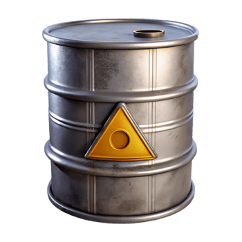 magnificent modern Metal Barrel with Hazard Symbol Transparent authentic png
