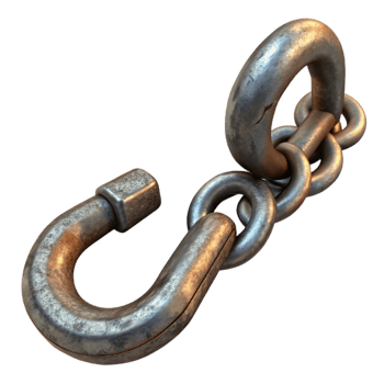 elegant abstract Metal Chain with Hook Isolated Element premium png