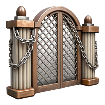 serene classic Metal Gate Chain Link Detail Cutout high resolution png