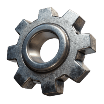 dramatic rustic Metal Gear Cogwheel Close Up Transparent Background high resolution png