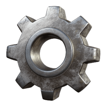 elegant traditional Metal Gear Cogwheel Close Up Transparent Background detailed png