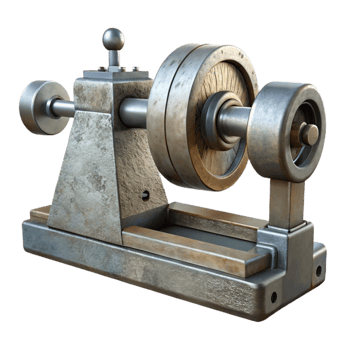 impressive rustic Metal Lathe Machine Side View Cutout Element high resolution png
