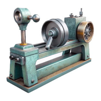 impressive contemporary Metal Lathe Machine Side View Cutout Element png