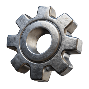 dramatic creative Metallic Gear Cogwheel Rotating Animation Cutout premium png