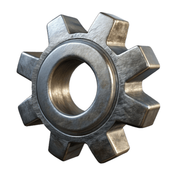 magnificent vintage Metallic Gear Cogwheel Rotating Animation Cutout exclusive png