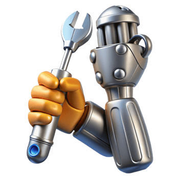 vibrant rustic Metallic Robot Hand Holding Circuit Board Isolated exclusive png