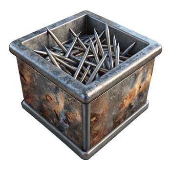 dramatic contemporary Metal Nails Box Assorted Sizes Transparent Background png