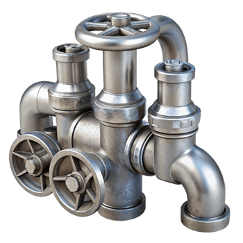 beautiful contemporary Metal Pipes Valve Close Up Transparent premium png