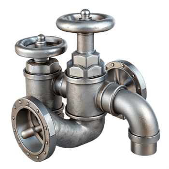 serene modern Metal Pipes Valve Close Up Transparent exclusive png