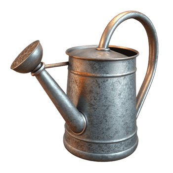 stunning rustic Metal Watering Can with Long Spout Transparent Background png