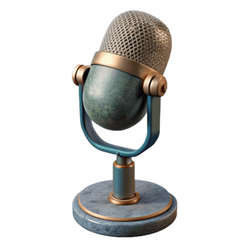 serene abstract Microphone with Stand Front View Cutout detailed png