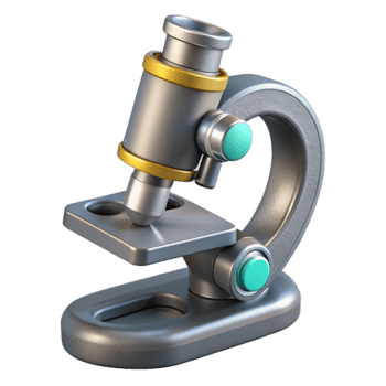 wonderful creative Microscope Scientific Instrument Chrome Finish Transparent Background high resolution png