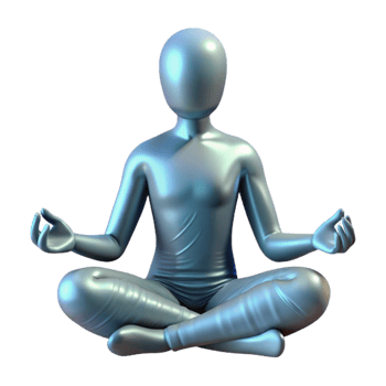 dramatic abstract Mindful Breathing Exercise Silhouette Cutout Element premium png