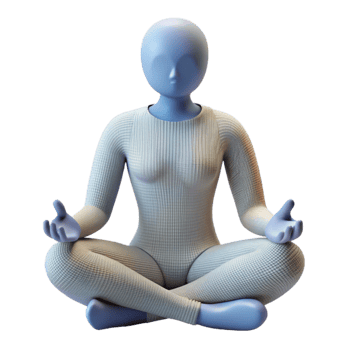 dramatic vintage Mindful Breathing Exercise Silhouette Cutout Element detailed png
