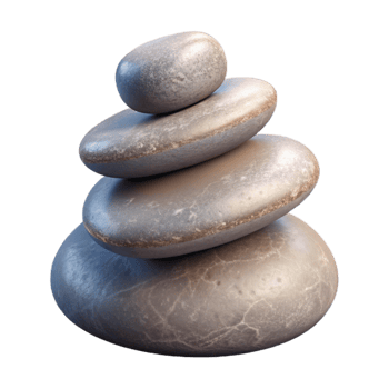 elegant modern Mindfulness Meditation Stones Isolated with Realistic Texture professional png