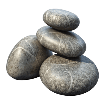 dramatic traditional Mindfulness Meditation Stones Isolated with Realistic Texture detailed png