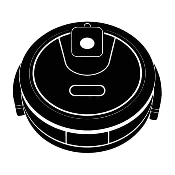 Robot vacuum cleaner with a circular body engineered for efficient home cleaning vector