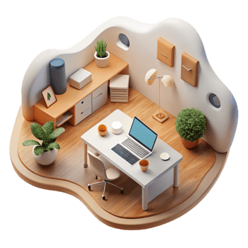 beautiful creative Minimalist Home Office Decor Top View Cutout high quality png