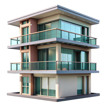 extraordinary artistic Modern Apartment Building Balcony View Transparent Background high resolution png