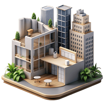 dramatic traditional Modern Apartment City View Cutout png