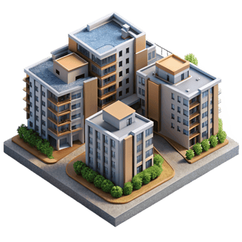 stunning traditional Modern Apartment Complex Aerial View Cutout png