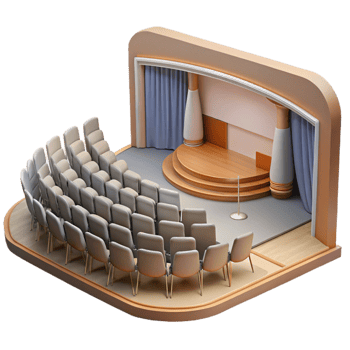 magnificent traditional Modern Auditorium with Stage and Seating Transparent Background original png