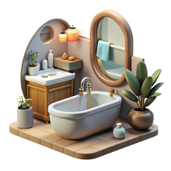 magnificent minimalist Modern Bathroom Interior Cutout png