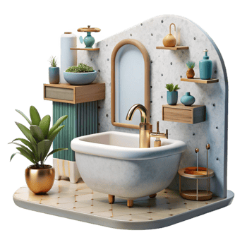 beautiful classic Modern Bathroom Interior Cutout professional png