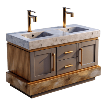 elegant minimalist Modern Bathroom Vanity with Mirror Transparent original png