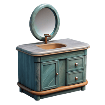 serene contemporary Modern Bathroom Vanity with Mirror Transparent high quality png