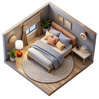 extraordinary abstract Modern Bedroom Interior Top View high quality png