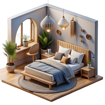 impressive modern Modern Bedroom Interior Cutout high quality png